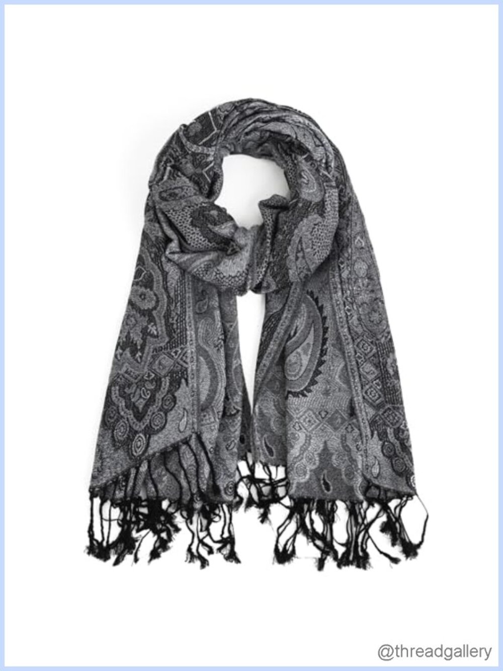 Soft Silky Pashmina Scarf Wrap Reversible Paisley Shawl for Evening Travel